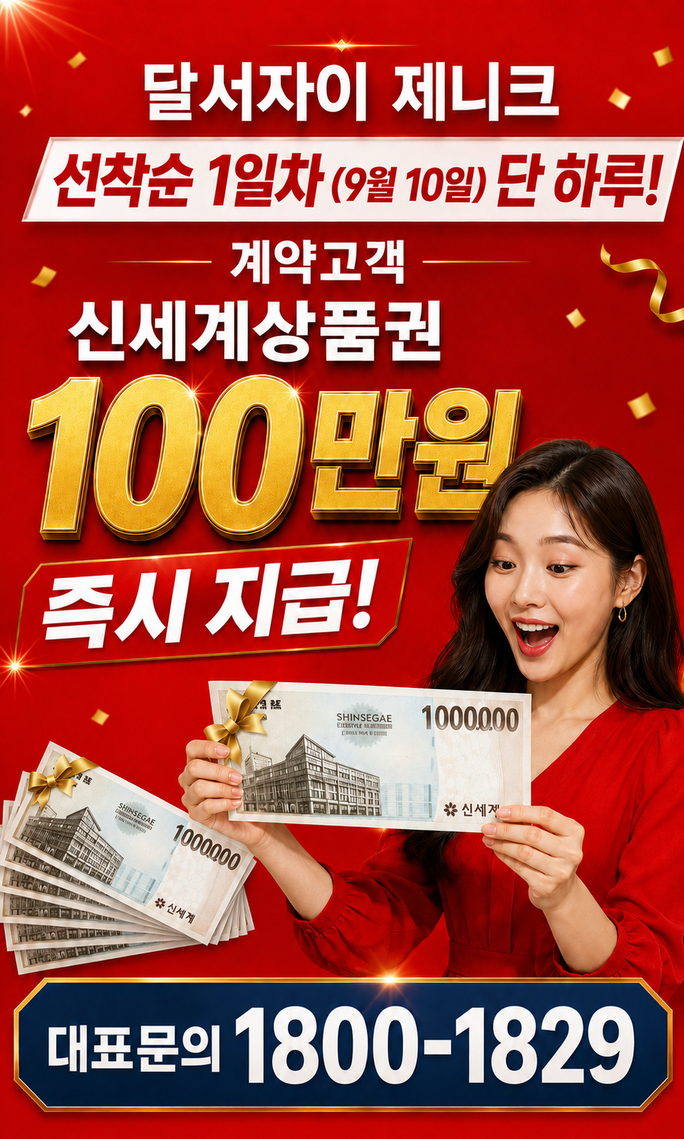 달서자이 제니크 9월 10일 단 하루 계약 시 100만원 즉시 지급 프로모션